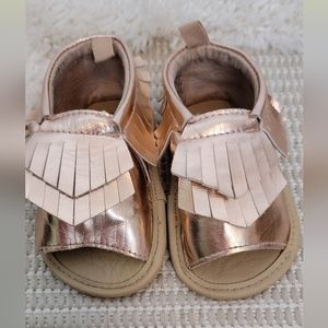 Metallic Pink fringe shoes